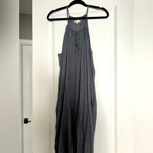 Halter neck 3/4 length cotton dress